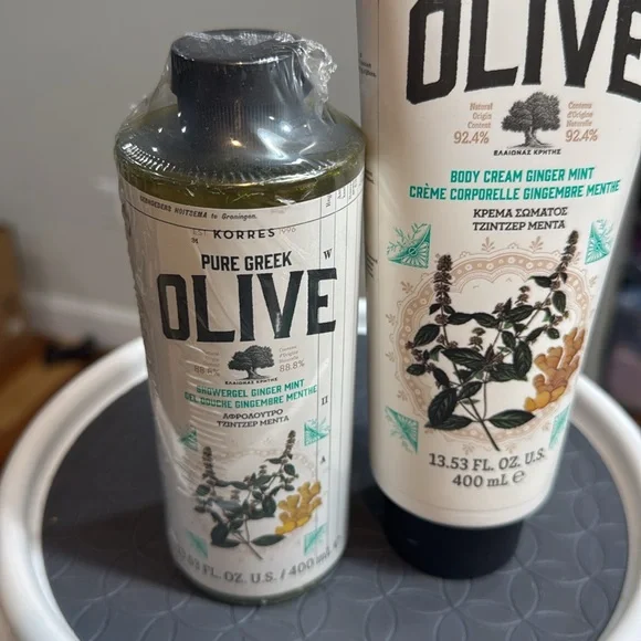 *NEW* KORRES PURE GREEK OLIVE GINGER MINT SHOWERGEL & BODY CREAM SEALED - Picture 2 of 6